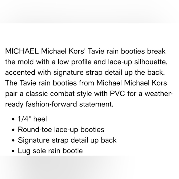 Michael Kors Silver Glitter Tavie Rainbootie Combat Boots Women's Size 8 NWT - Picture 9 of 11